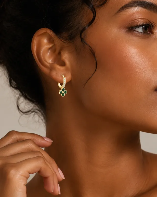Huggie birthstone earrings