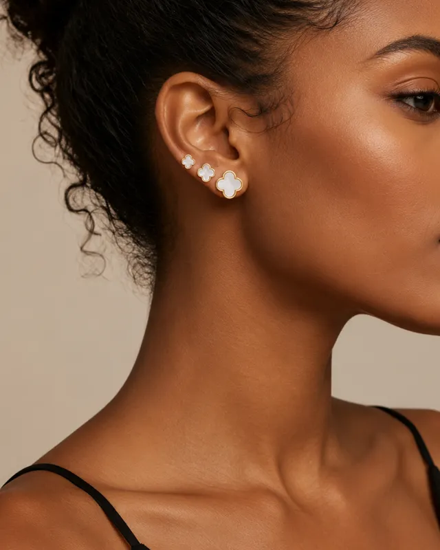 Clover earrings Set 3pc
